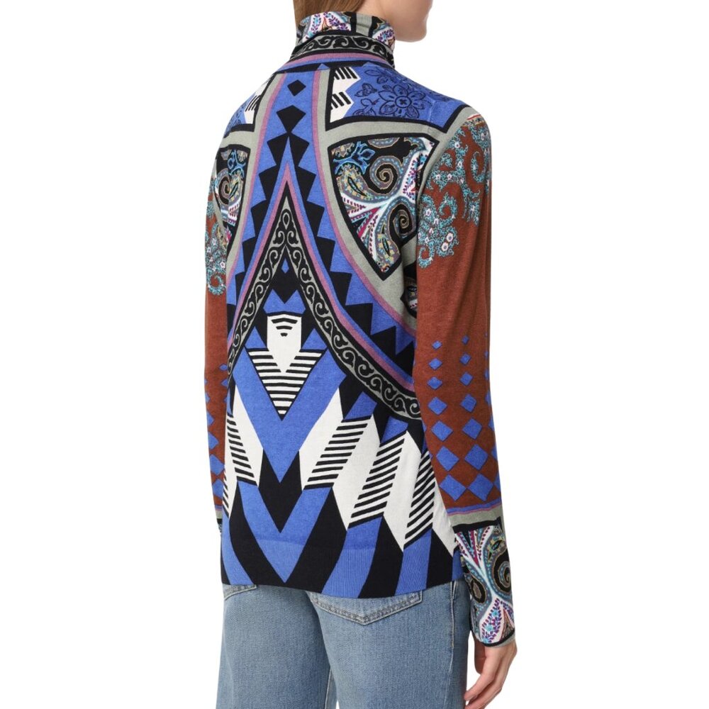 ETRO Multicolor Printed Mock Turtleneck Jumper IT40 - EUC - Picture 5 of 16